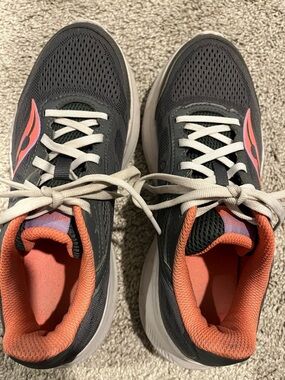 Saucony Gray and Coral Women's Running Sneakers